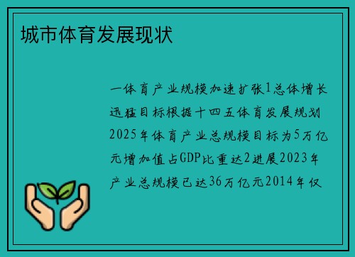 城市体育发展现状
